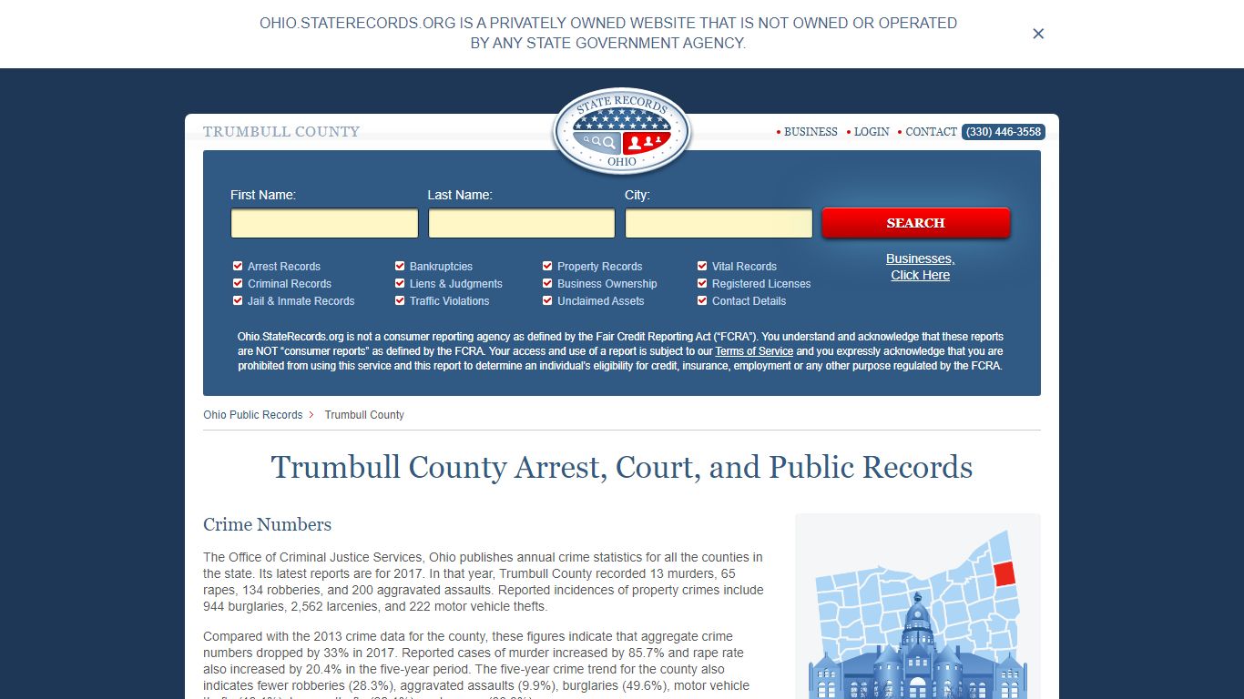 Trumbull County Arrest, Court, and Public Records